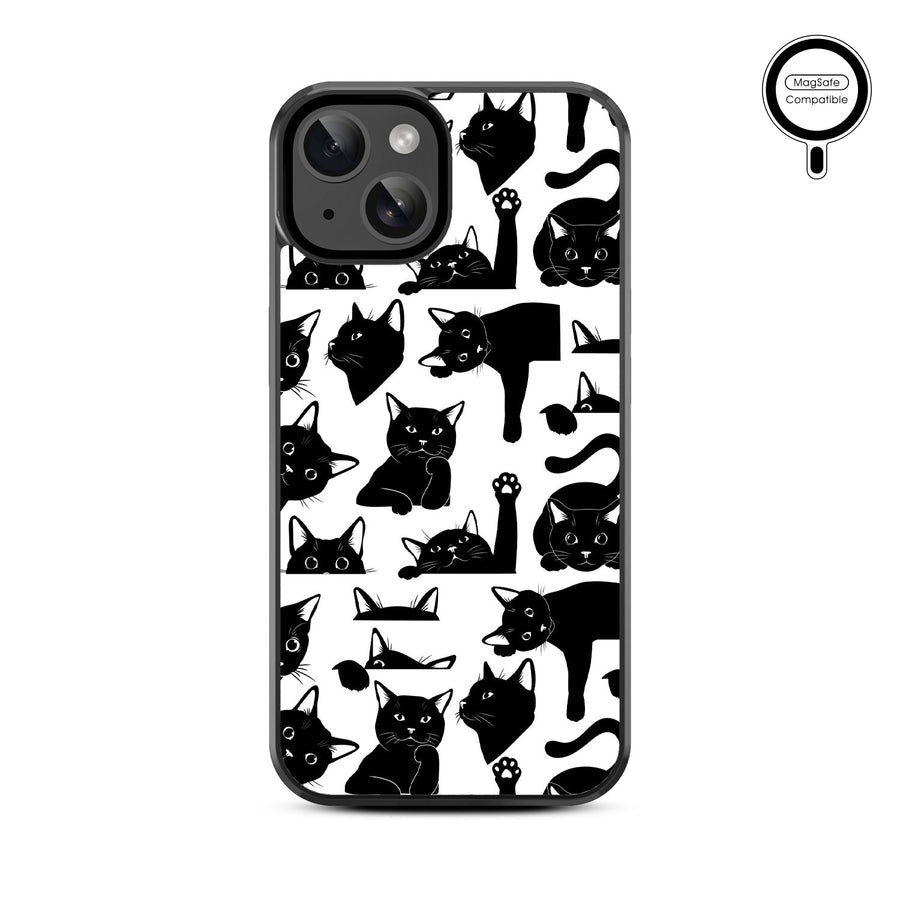 MyBat Design Lab Series MagSafe Case for Apple iPhone 15 (6.1) - Black Cats