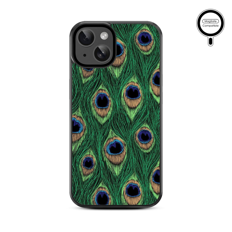 MyBat Design Lab Series MagSafe Case for Apple iPhone 15 (6.1) - Peacock Feathers