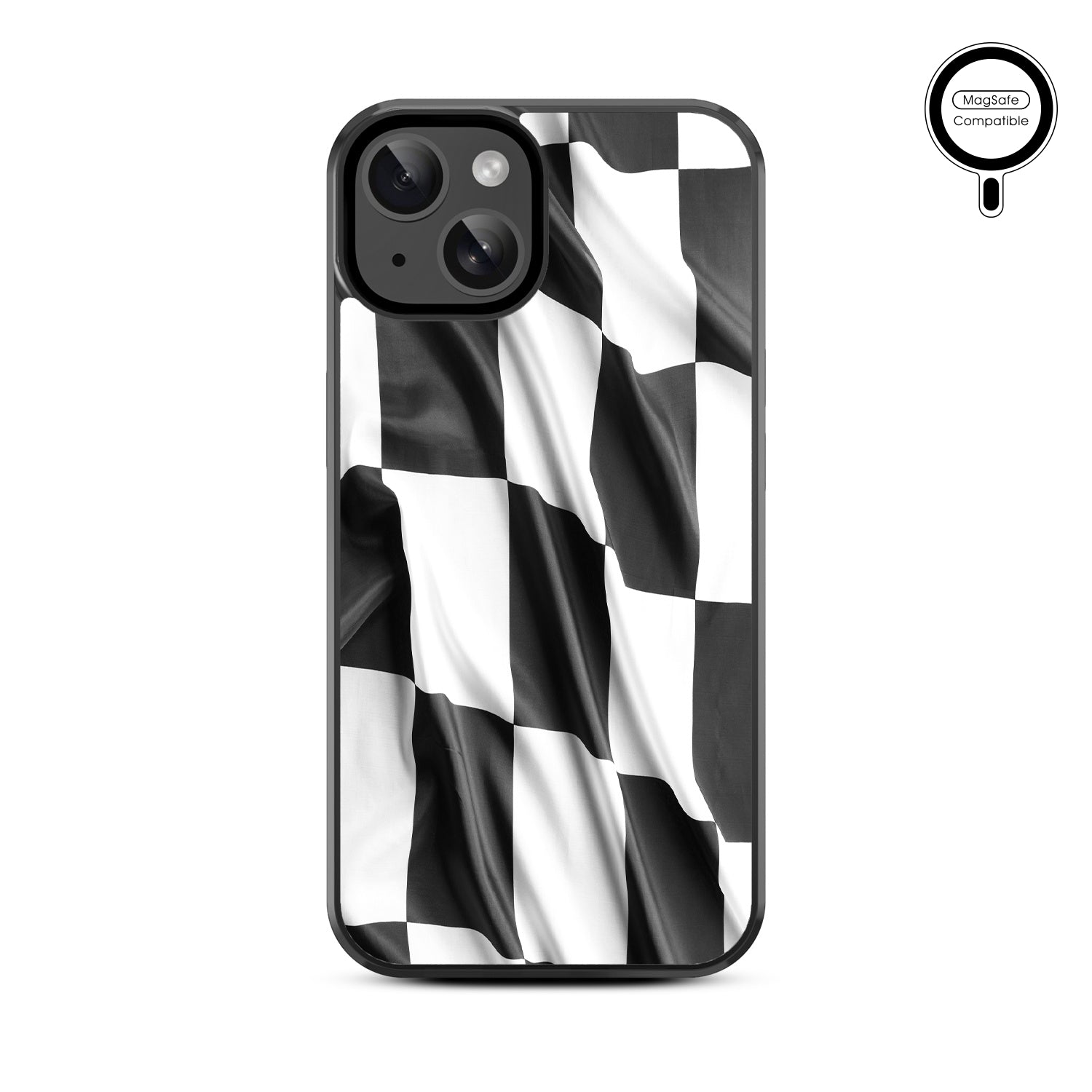 MyBat Design Lab Series MagSafe Case for Apple iPhone 15 (6.1) - Racing Flag