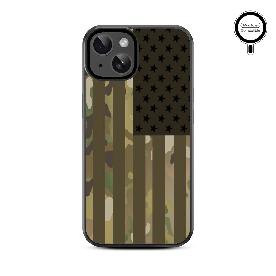 MyBat Design Lab Series MagSafe Case for Apple iPhone 15 (6.1) - Military Camouflage American Flag