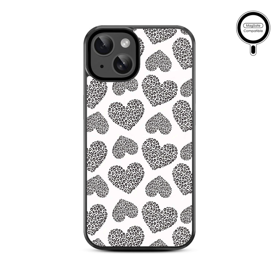 MyBat Design Lab Series MagSafe Case for Apple iPhone 15 (6.1) - Leopard Print Hearts