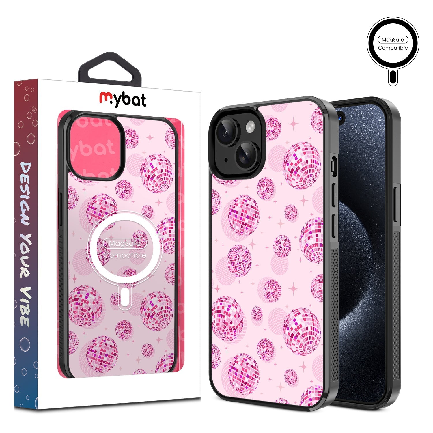 MyBat Design Lab Series MagSafe Case for Apple iPhone 15 (6.1) - Disco Balls