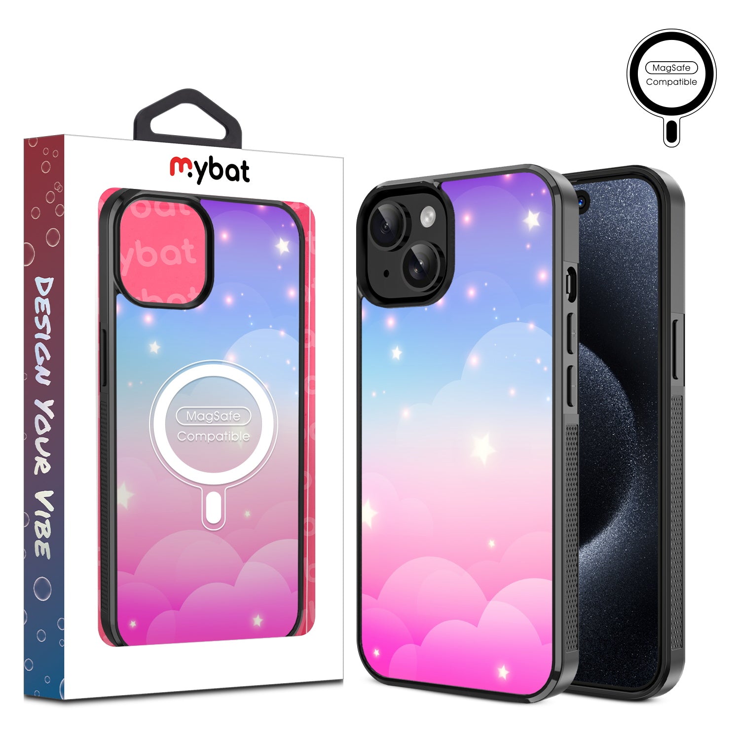 MyBat Design Lab Series MagSafe Case for Apple iPhone 15 (6.1) - Clouds & Stars
