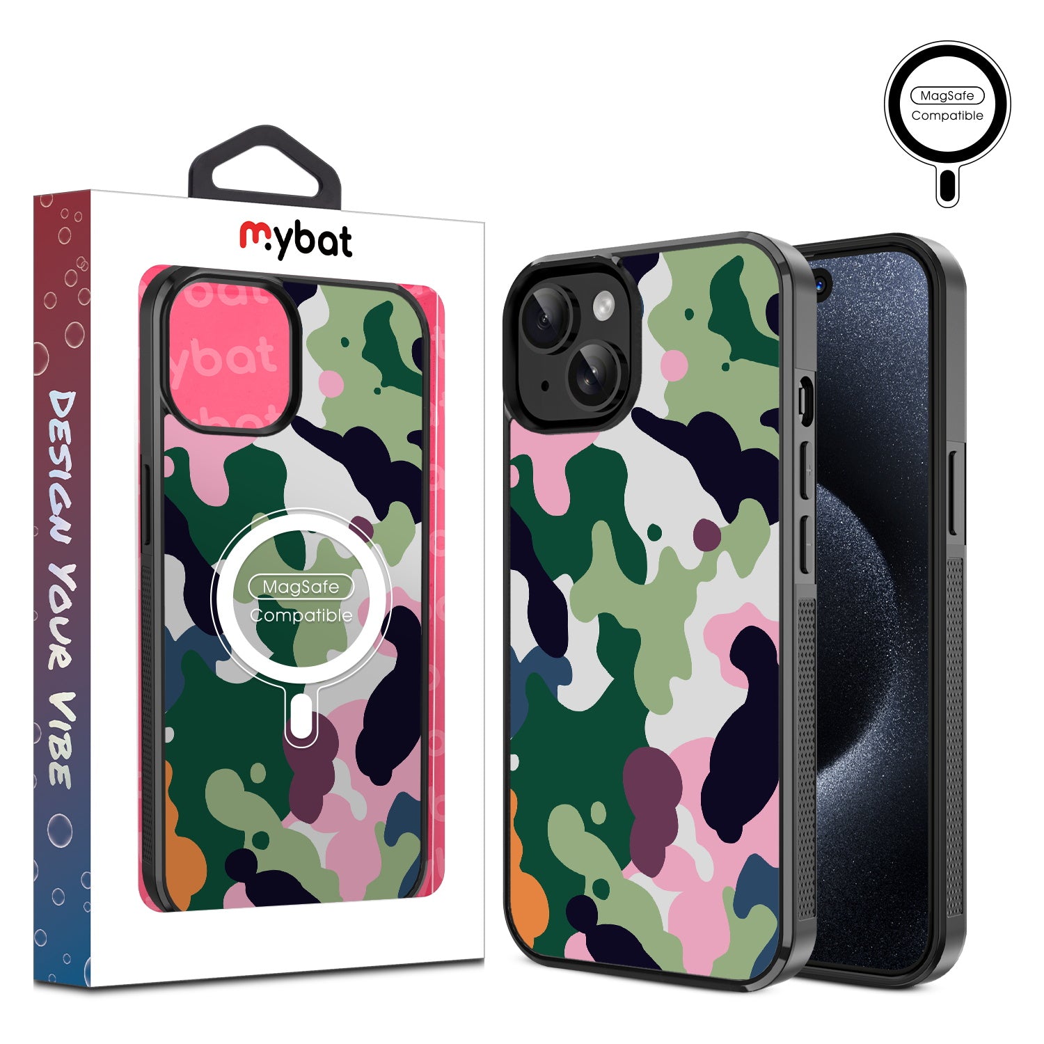MyBat Design Lab Series MagSafe Case for Apple iPhone 15 (6.1) - Multicolor Camouflage