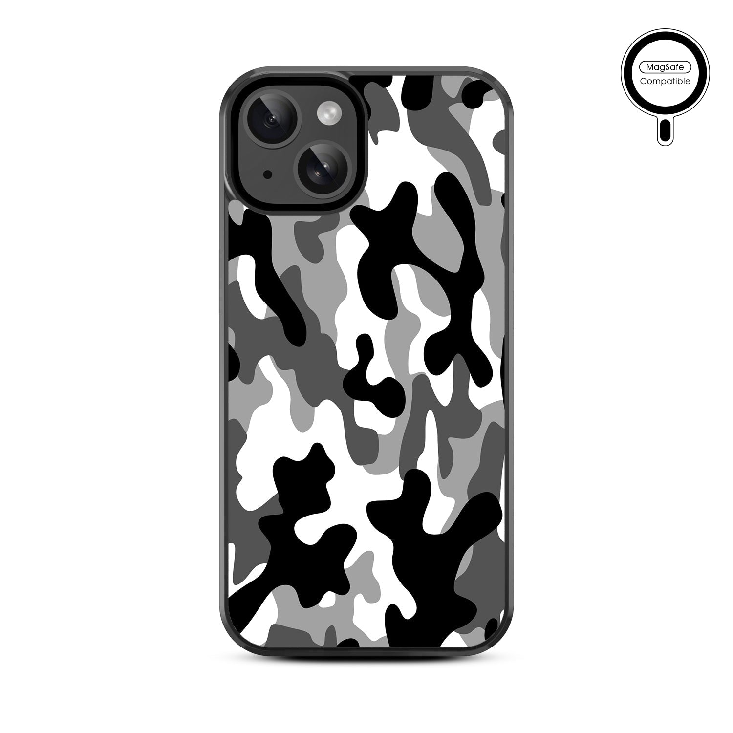 MyBat Design Lab Series MagSafe Case for Apple iPhone 15 (6.1) - Black & White Camouflage