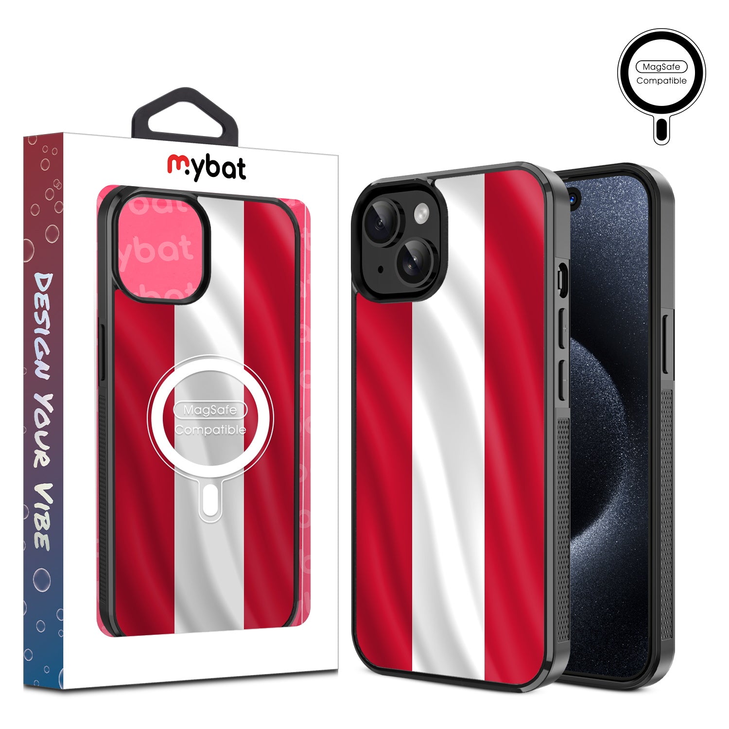 MyBat Design Lab Series MagSafe Case for Apple iPhone 15 (6.1) - Austria Flag