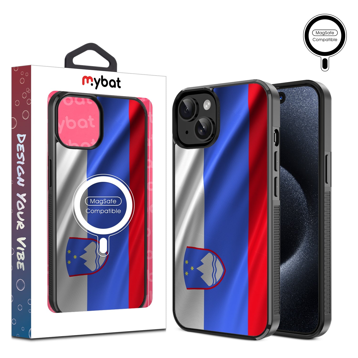 MyBat Design Lab Series MagSafe Case for Apple iPhone 15 (6.1) - Slovenia Flag