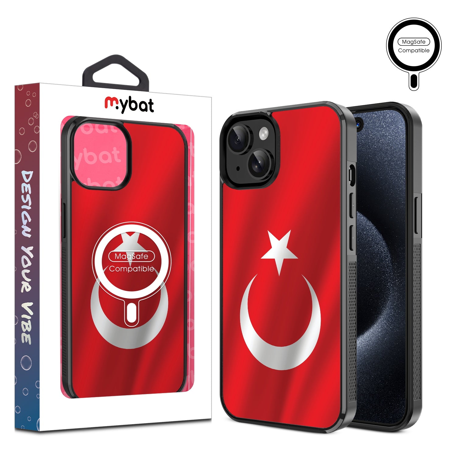 MyBat Design Lab Series MagSafe Case for Apple iPhone 15 (6.1) - Turkey Flag