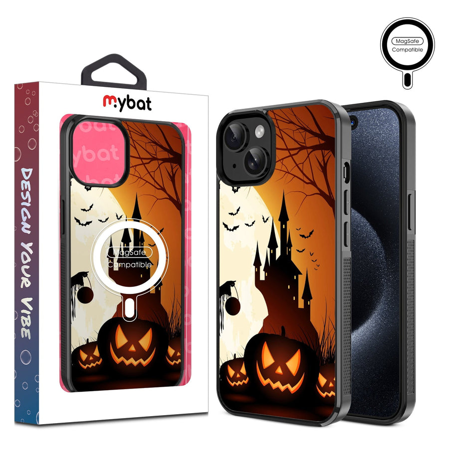 MyBat Design Lab Series MagSafe Case for Apple iPhone 15 (6.1) - Spooky Pumpkin Patch