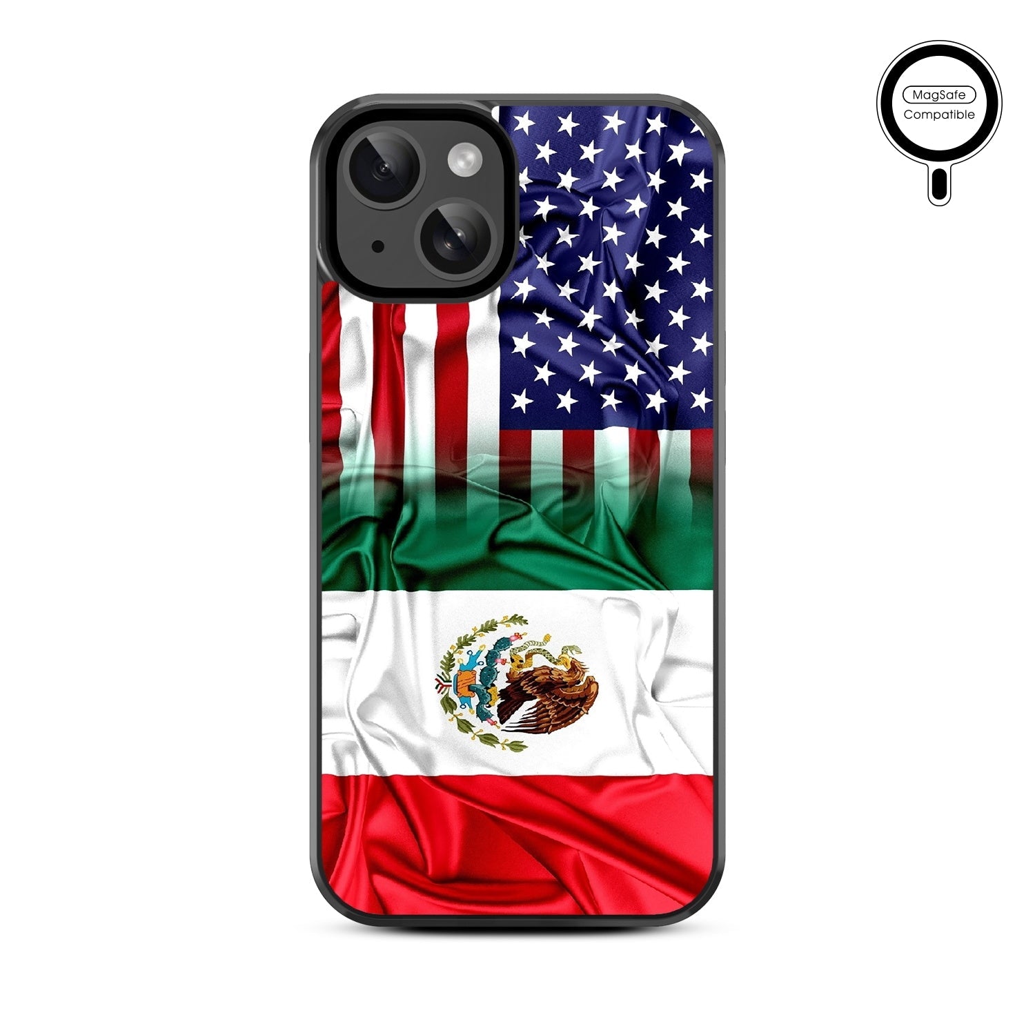 MyBat Design Lab Series MagSafe Case for Apple iPhone 15 – Mexican-American Flag