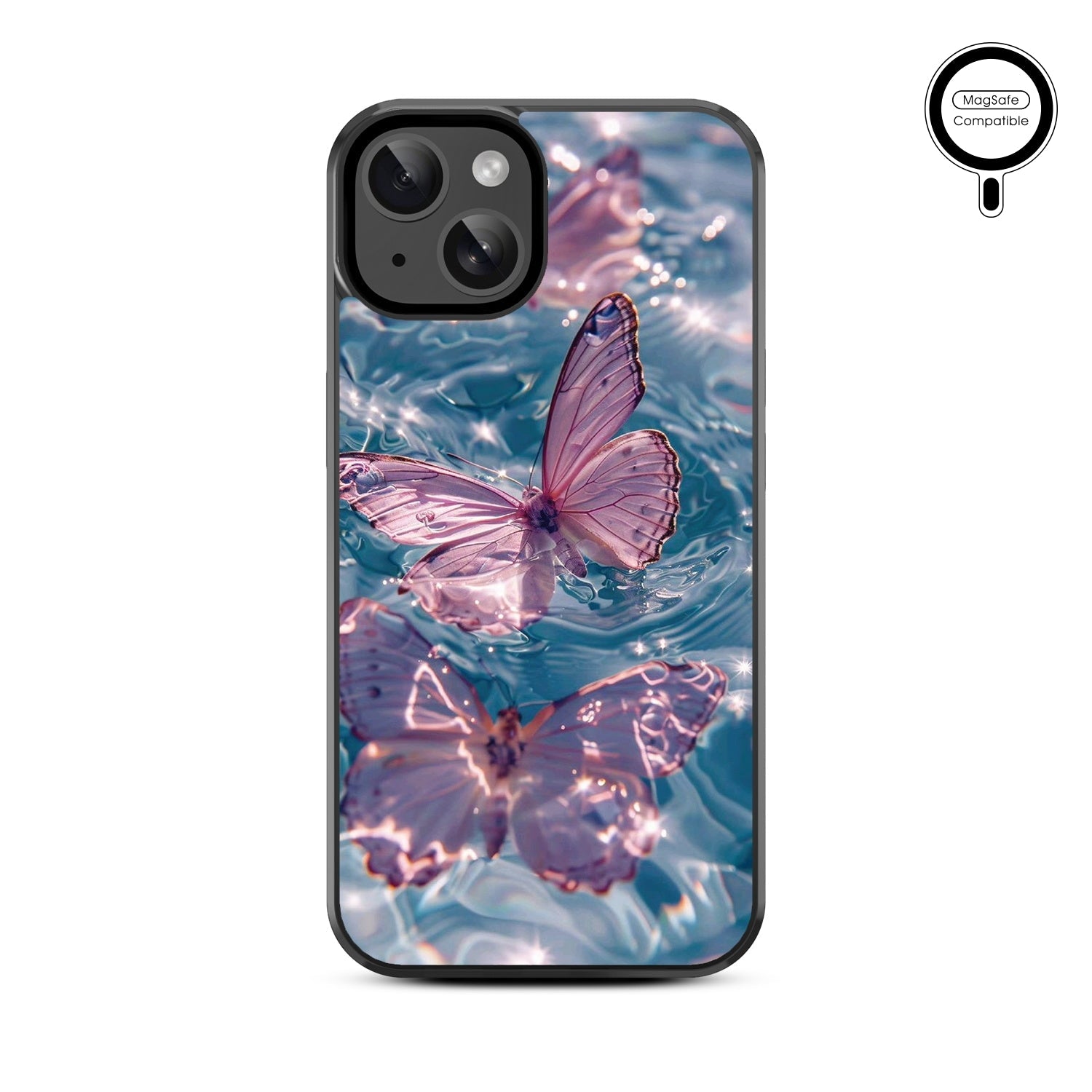 MyBat Design Lab Series MagSafe Case for Apple iPhone 15 (6.1) - Floating Butterflies