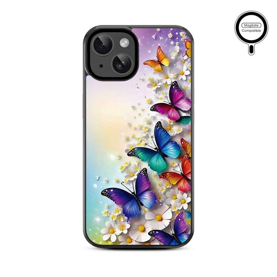 MyBat Design Lab Series MagSafe Case for Apple iPhone 15 (6.1) - Rainbow Butterflies - MIP15CSLESMSM187-3.jpg