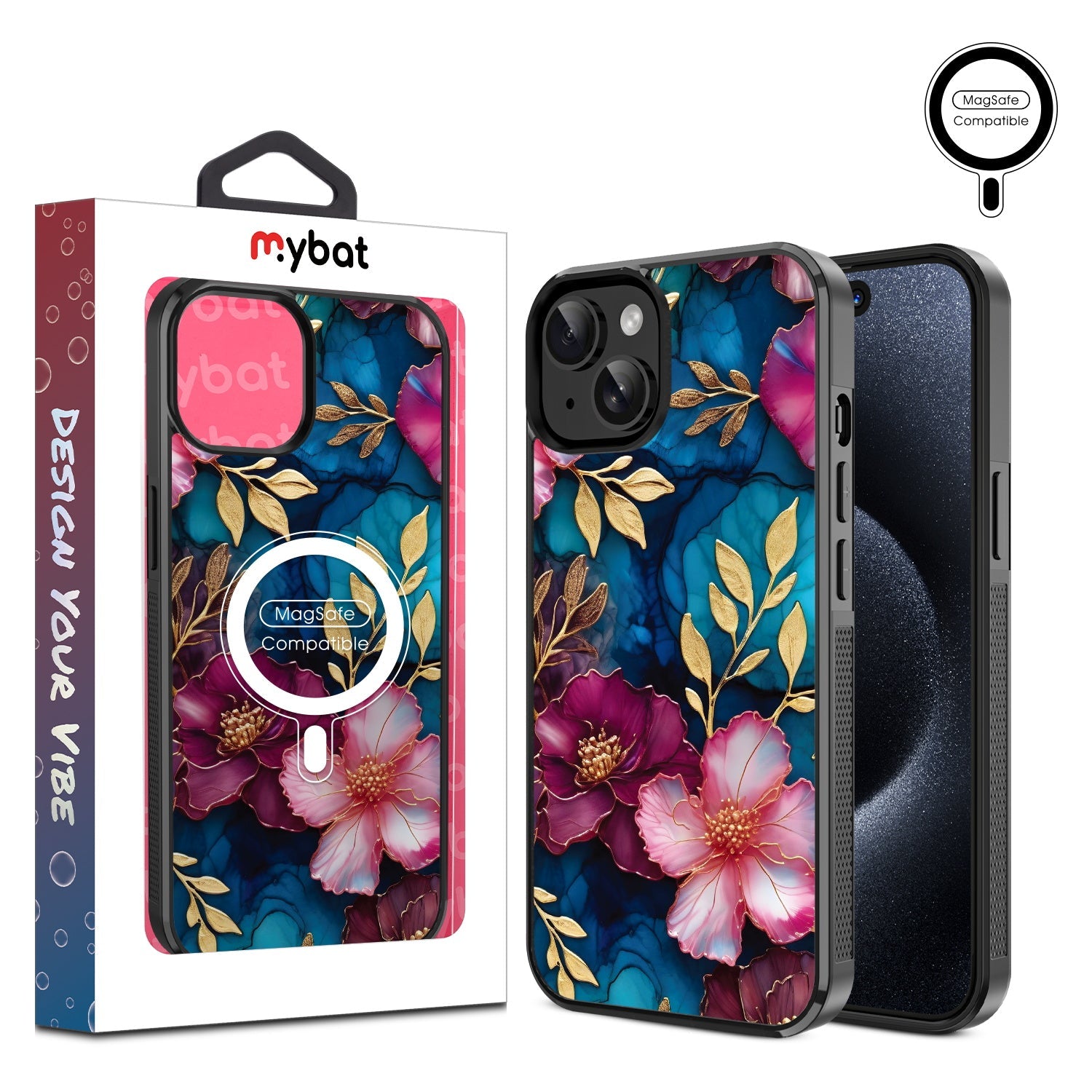 MyBat Design Lab Series MagSafe Case for Apple iPhone 15 (6.1) - Gilded Petals