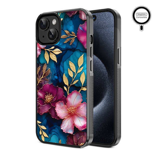 MyBat Design Lab Series MagSafe Case for Apple iPhone 15 (6.1) - Gilded Petals - MIP15CSLESMSM188-2.jpg
