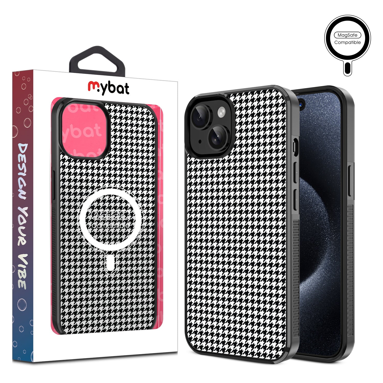 MyBat Design Lab Series MagSafe Case for Apple iPhone 15 (6.1) - Classic Houndstooth