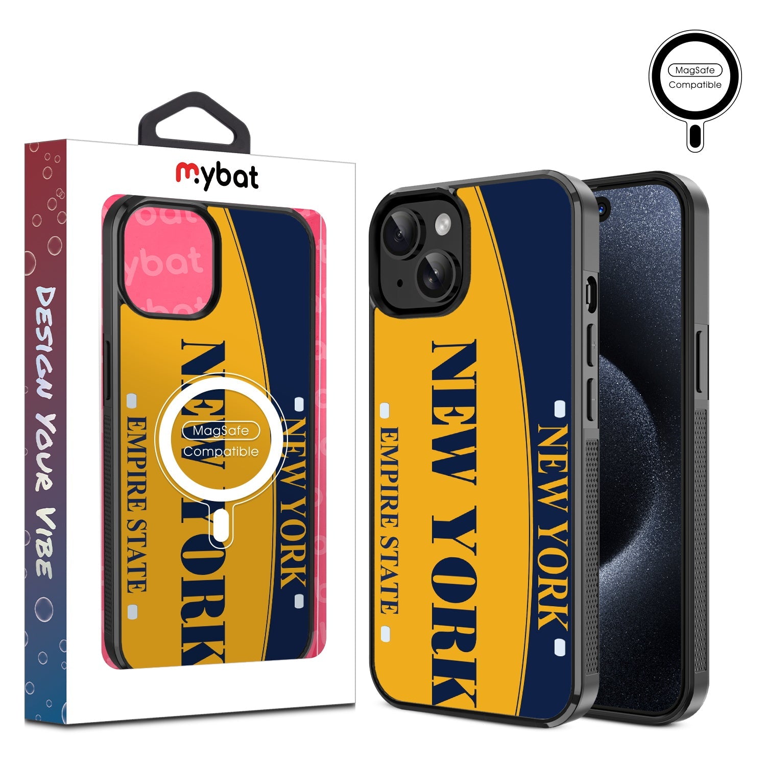 MyBat Design Lab Series MagSafe Case for Apple iPhone 15 (6.1) - New York License Plate