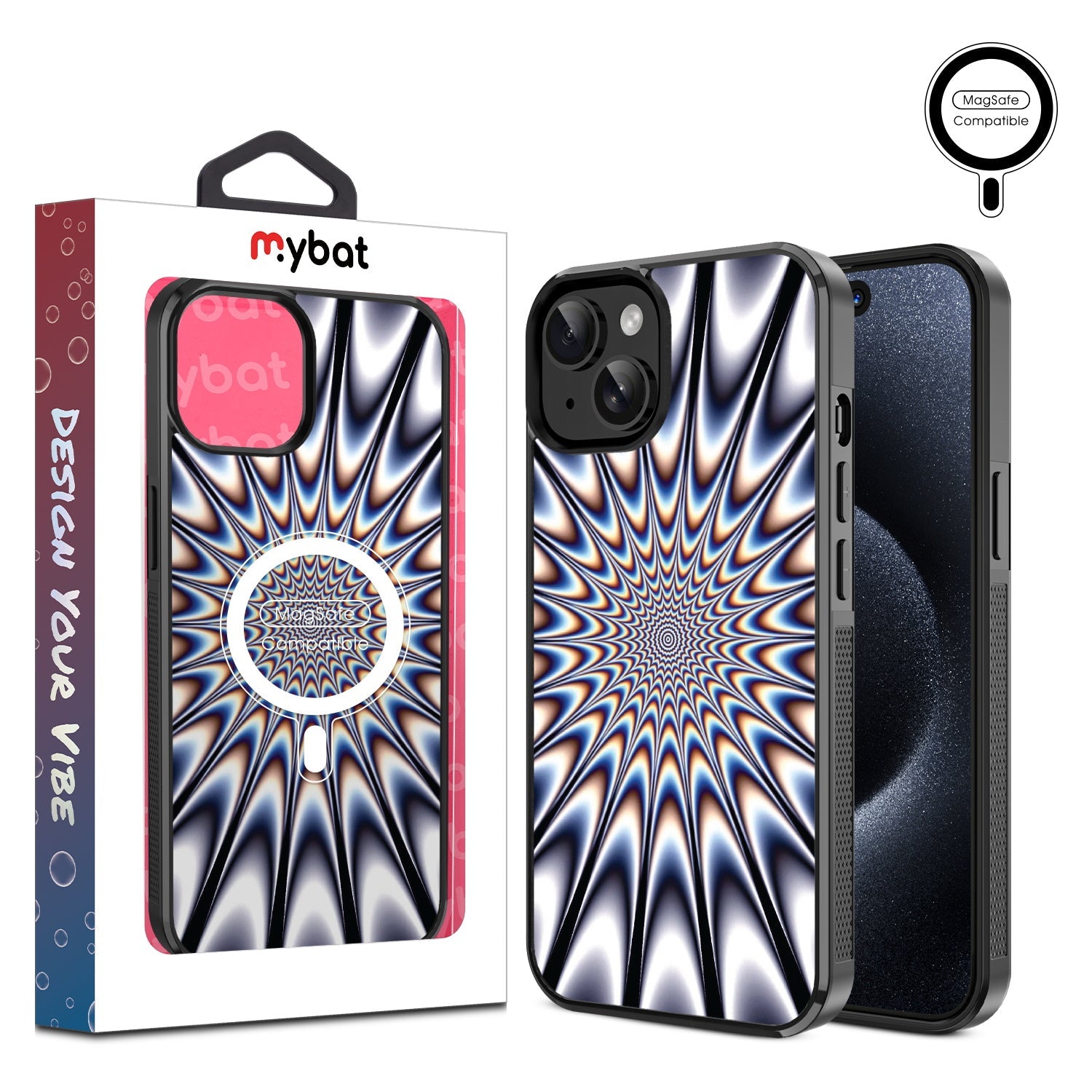 MyBat Design Lab Series MagSafe Case for Apple iPhone 15 (6.1) - Hypnotic Burst