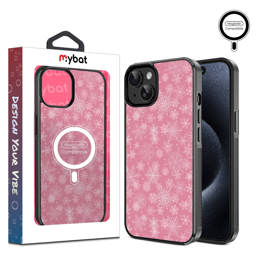 MyBat Design Lab Series MagSafe Case for Apple iPhone 15 (6.1) - Pink Snowflakes - MIP15CSLESMSM282-1.jpg