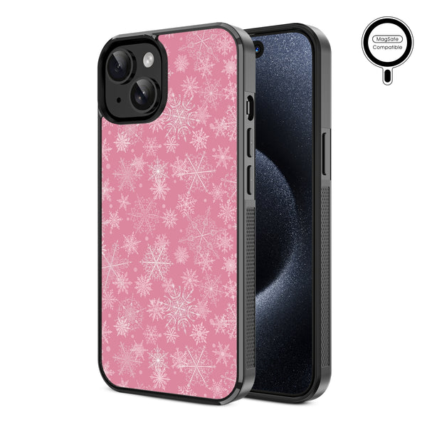 MyBat Design Lab Series MagSafe Case for Apple iPhone 15 (6.1) - Pink Snowflakes - MIP15CSLESMSM282-2.jpg