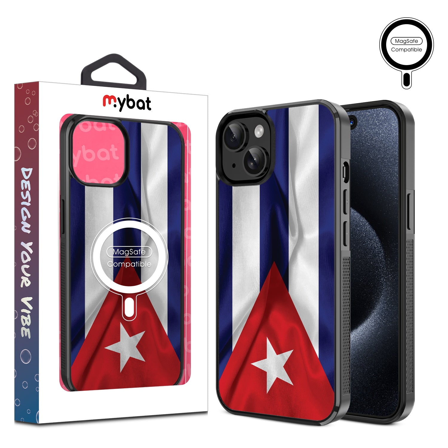MyBat Design Lab Series MagSafe Case for Apple iPhone 15 (6.1) - Cuba Flag