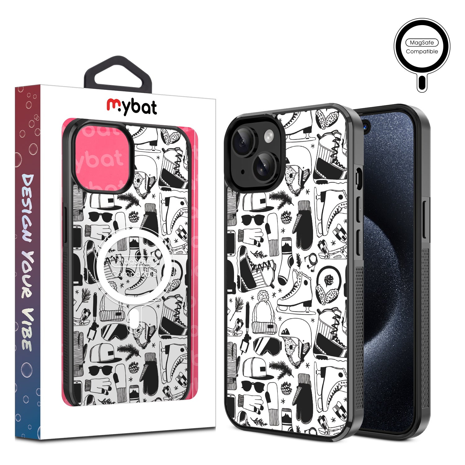 MyBat Design Lab Series MagSafe Case for Apple iPhone 15 (6.1) - Hit the Slopes