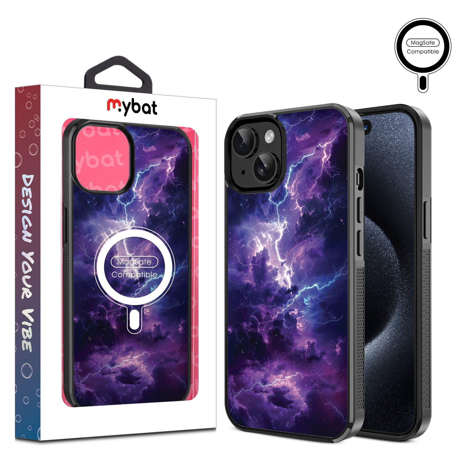 MyBat Design Lab Series MagSafe Case for Apple iPhone 15 (6.1) - Lightning Storm