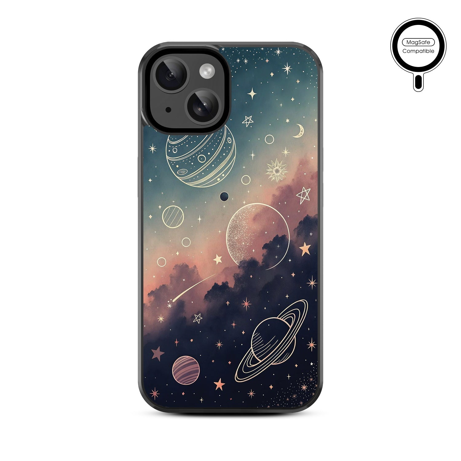 MyBat Design Lab Series MagSafe Case for Apple iPhone 15 (6.1) - Planets and Stars
