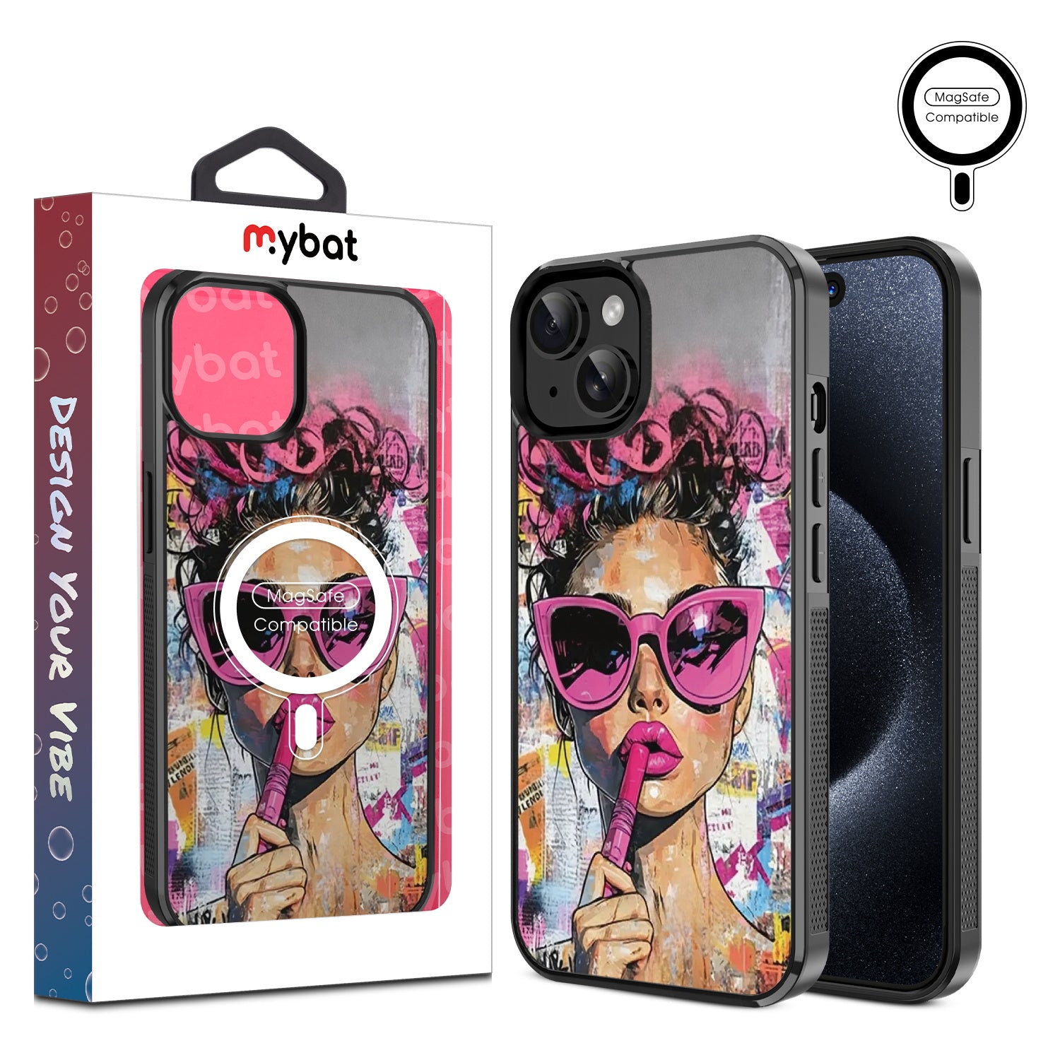 MyBat Design Lab Series MagSafe Case for Apple iPhone 15 (6.1) - Graffiti Girl