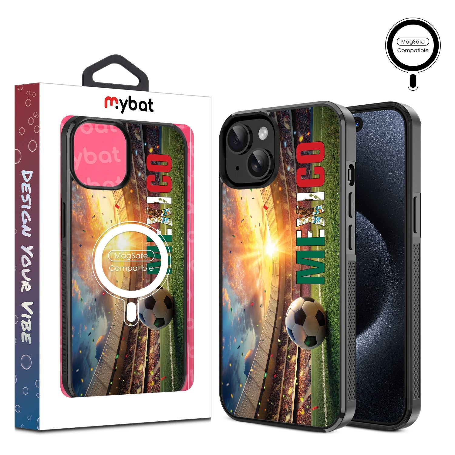 MyBat Design Lab Series MagSafe Case for Apple iPhone 15 – Mexico Goal