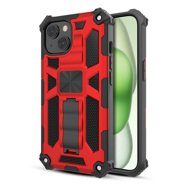 MyBat Sturdy Hybrid Protector Cover (with Stand) for Apple iPhone 15 Plus - Red / Black - MIP15MCSFSSS003-2.jpg