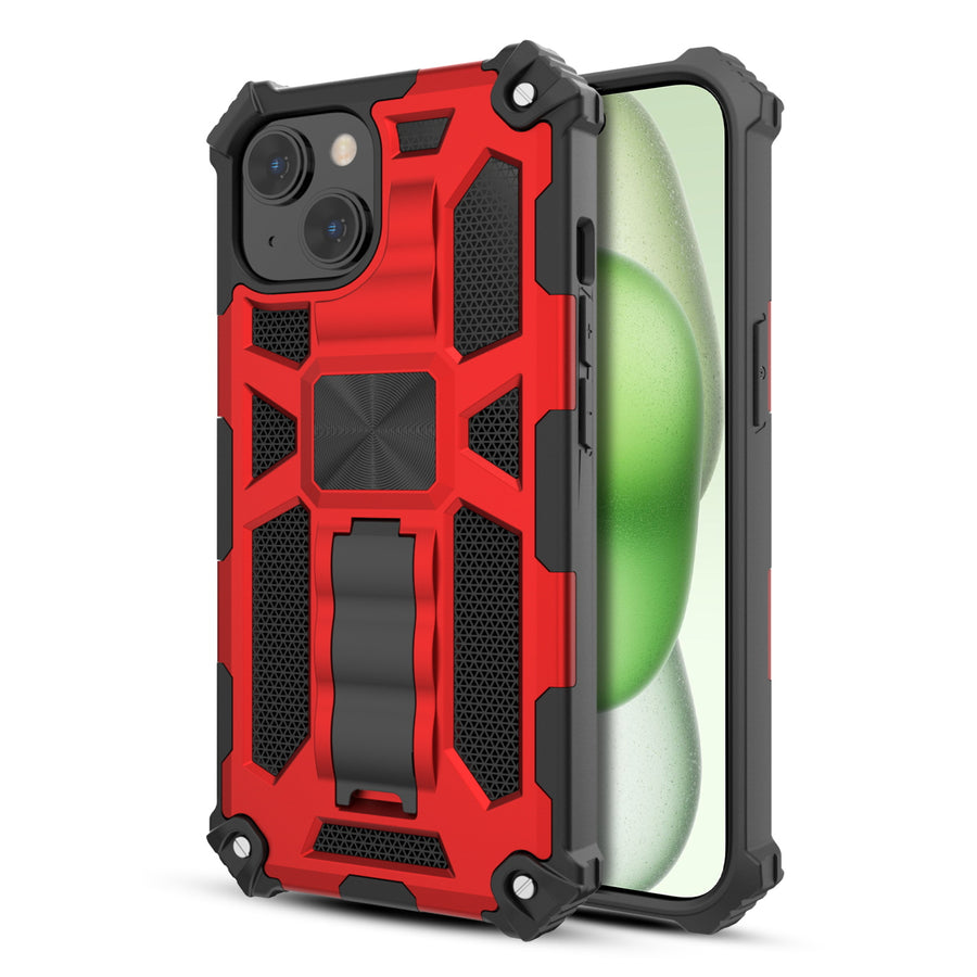MyBat Sturdy Hybrid Protector Cover (with Stand) for Apple iPhone 15 Plus - Red / Black - MIP15MCSFSSS003-2.jpg