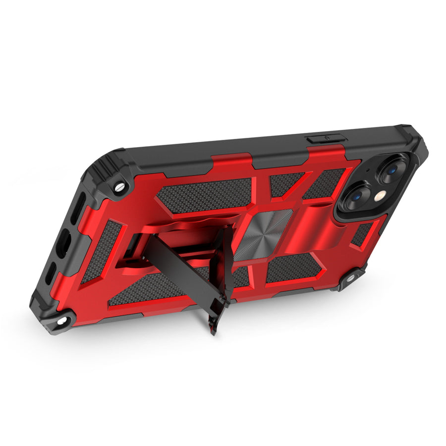 MyBat Sturdy Hybrid Protector Cover (with Stand) for Apple iPhone 15 Plus - Red / Black - MIP15MCSFSSS003-7.jpg