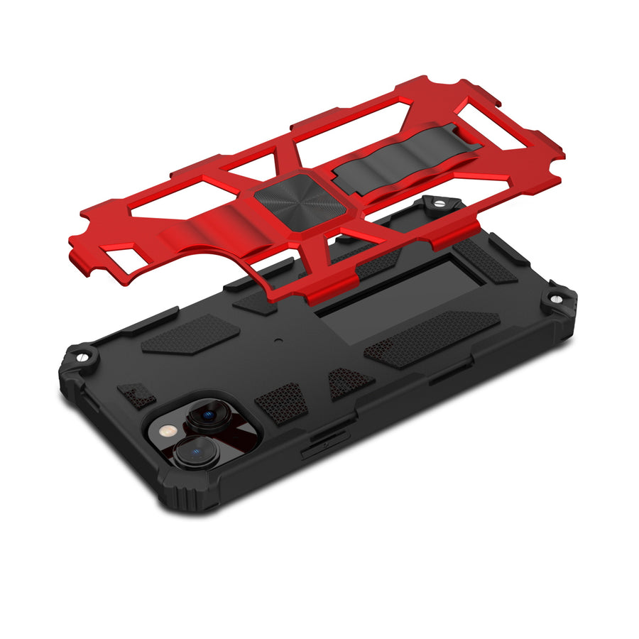 MyBat Sturdy Hybrid Protector Cover (with Stand) for Apple iPhone 15 Plus - Red / Black - MIP15MCSFSSS003-8.jpg