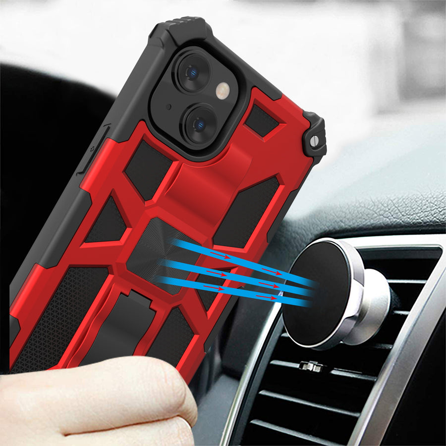 MyBat Sturdy Hybrid Protector Cover (with Stand) for Apple iPhone 15 Plus - Red / Black - MIP15MCSFSSS003-9.jpg