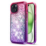 MyBat Quicksand Glitter with Diamonds Protector Cover for Apple iPhone 15 Plus - Purple / Pink  Gradient - MIP15MCSGTMM202-2.jpg