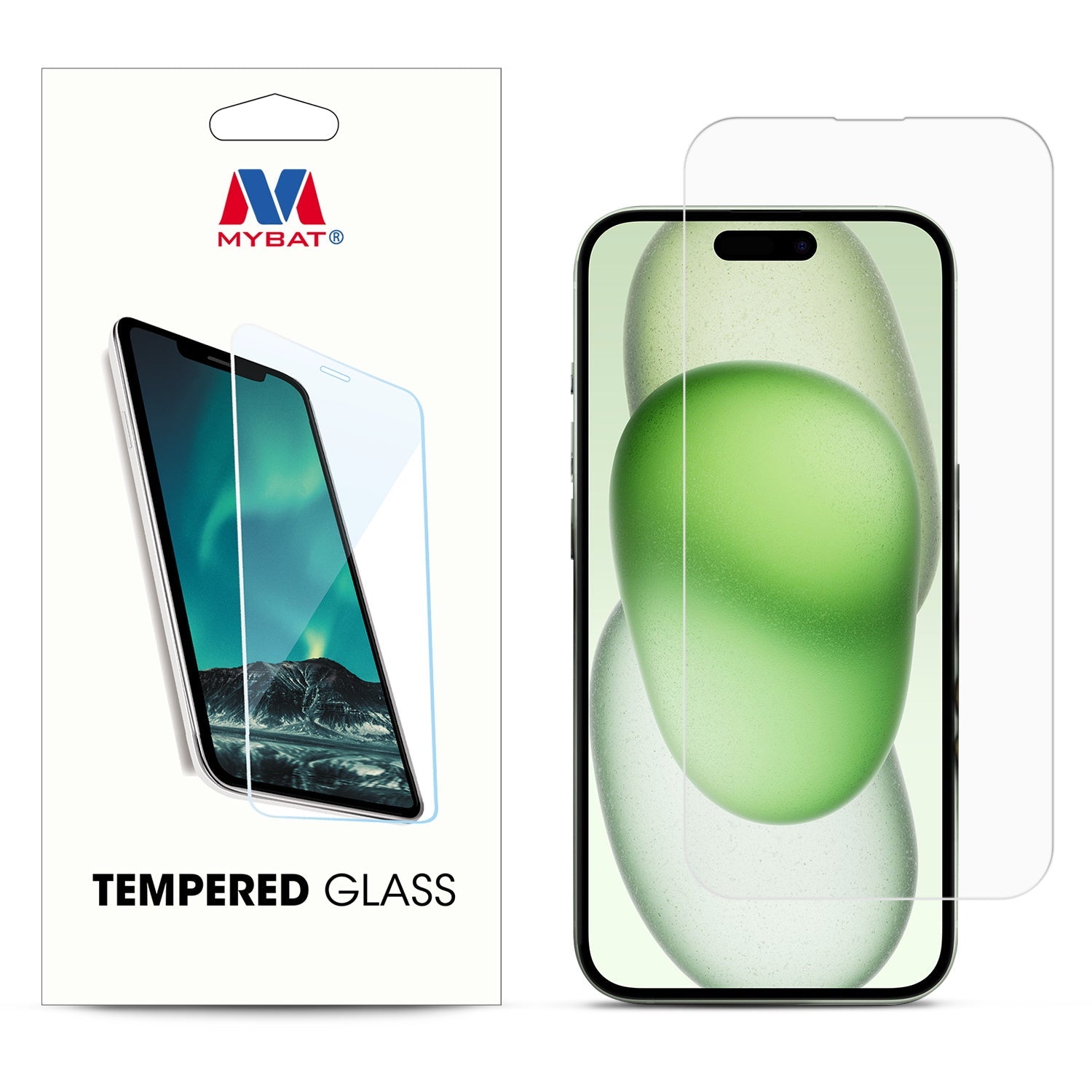 MyBat Tempered Glass Screen Protector (2.5D) for Apple iPhone 15 Plus - Clear