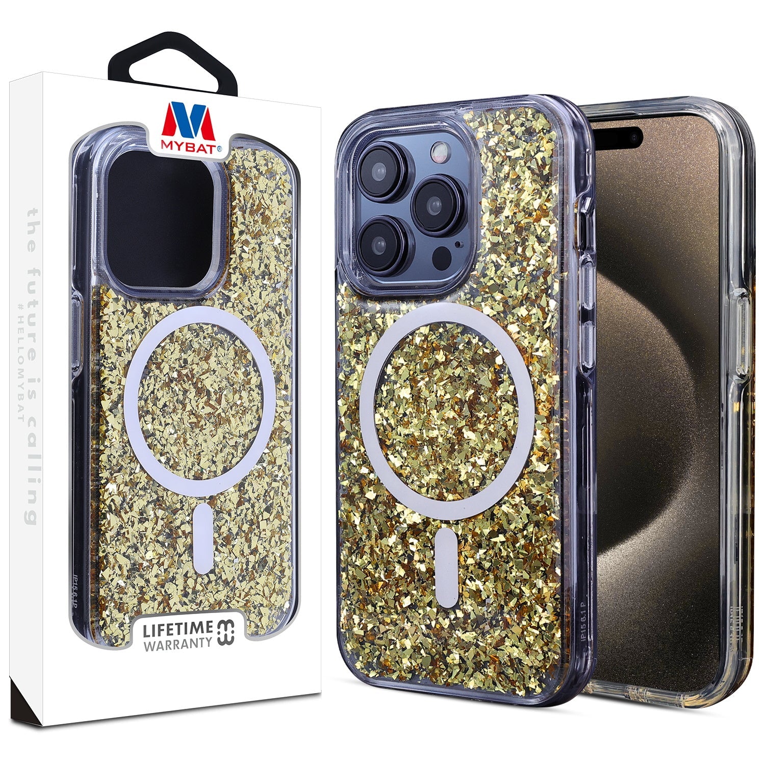 MyBat Dazzle Series  Case for Apple iPhone 15 Pro (6.1) - Gold Rush