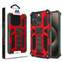 MyBat Sturdy Hybrid Protector Cover (with Stand) for Apple iPhone 15 Pro - Red / Black