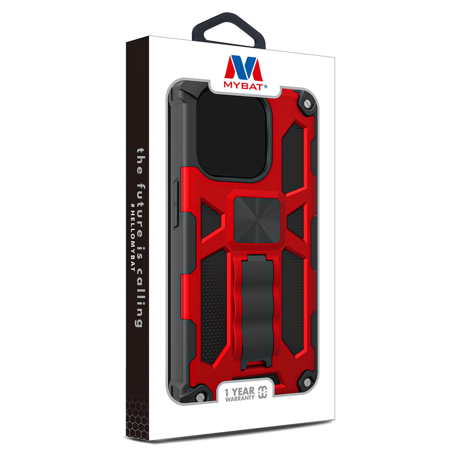 MyBat Sturdy Hybrid Protector Cover (with Stand) for Apple iPhone 15 Pro - Red / Black - MIP15PCSFSSS003-10.jpg