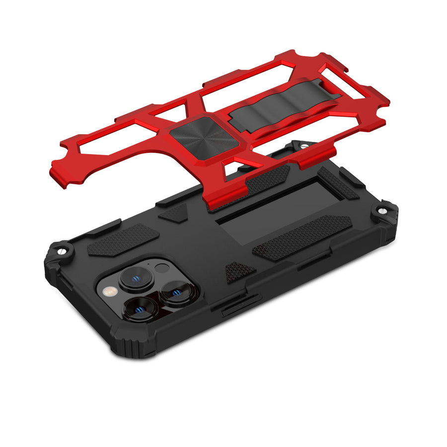MyBat Sturdy Hybrid Protector Cover (with Stand) for Apple iPhone 15 Pro - Red / Black - MIP15PCSFSSS003-8.jpg