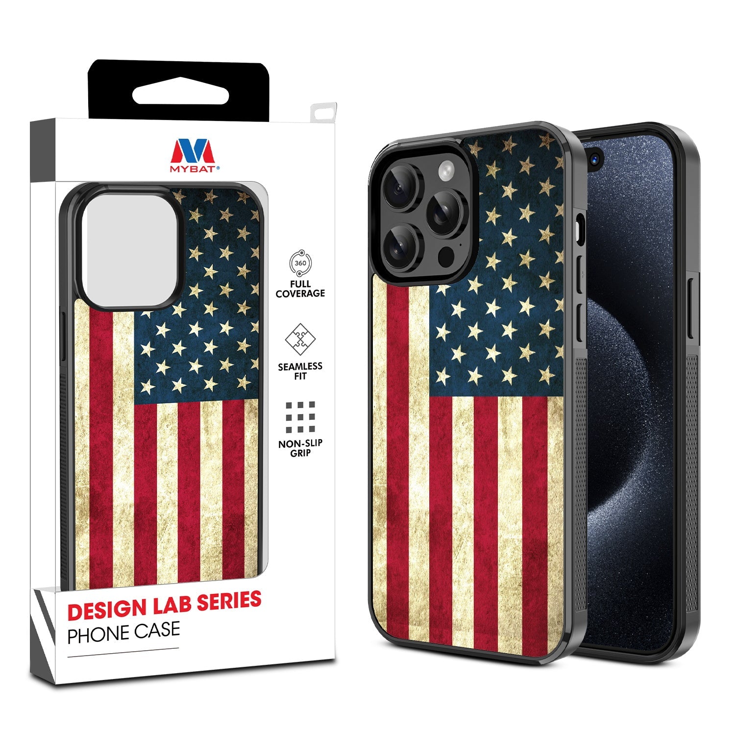 MyBat Design Lab Series Case for Apple iPhone 15 Pro (6.1) - American Flag