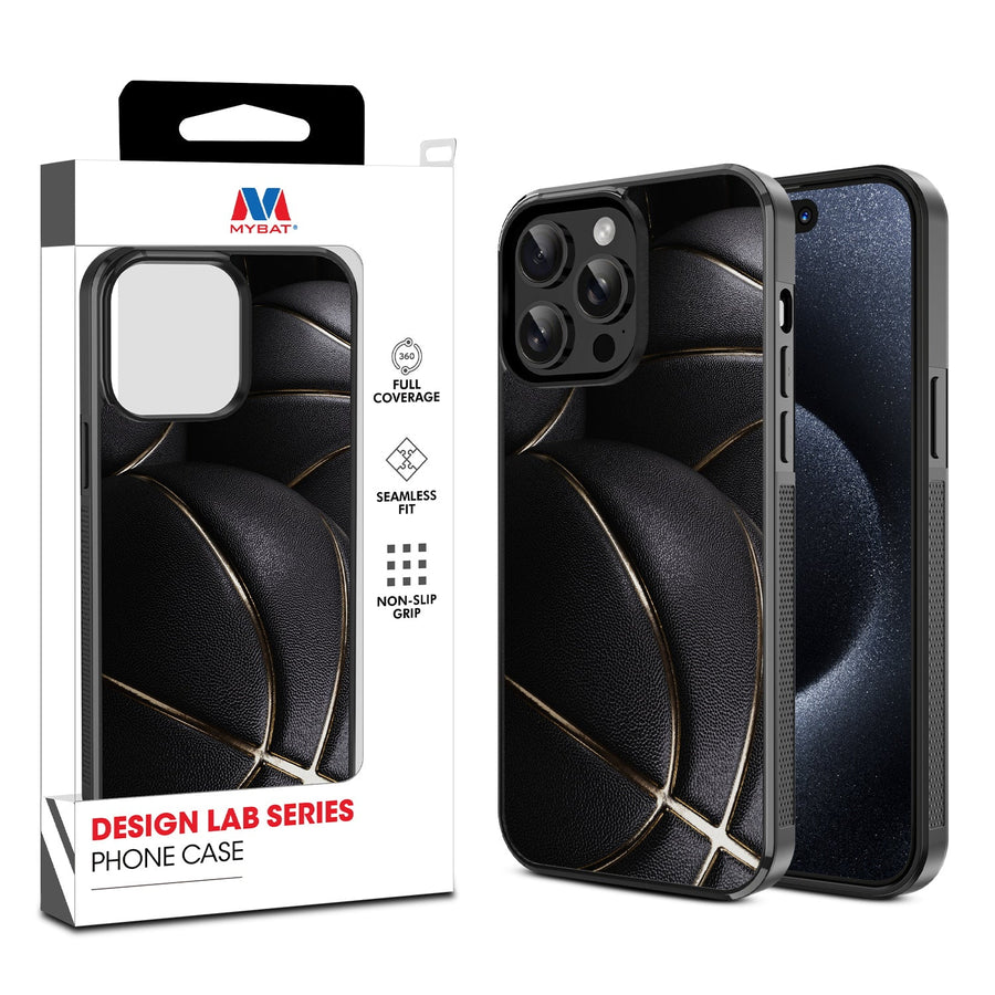 MyBat Design Lab Series Case for Apple iPhone 15 Pro (6.1) - Black Basketballs