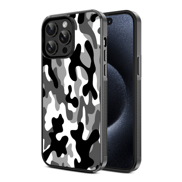 MyBat Design Lab Series Case for Apple iPhone 15 Pro (6.1) - Black & White Camouflage - MIP15PCSLESM122-2.jpg