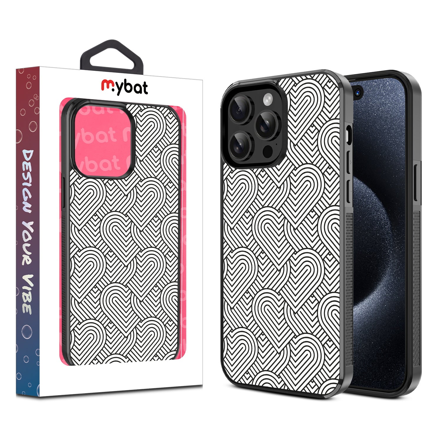 MyBat Design Lab Series Case for Apple iPhone 15 Pro (6.1) - Hearts Aligned
