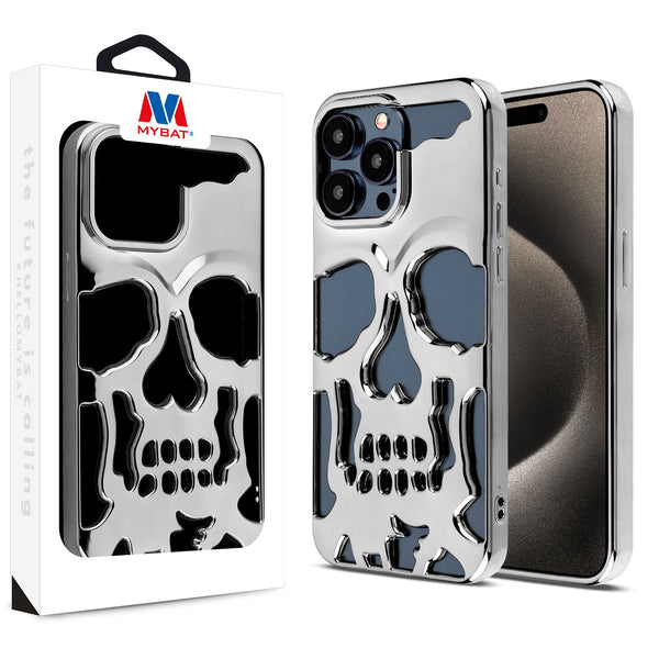 MyBat Skullcap Protector Cover for Apple iPhone 15 Pro - Silver Plating - MIP15PCSSLCS203-1.jpg