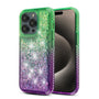 MyBat Quicksand Glitter with Diamonds Protector Cover for Apple iPhone 15 Pro Max - Purple / Green Gradient - MIP15PMCSGTMM203-2.jpg