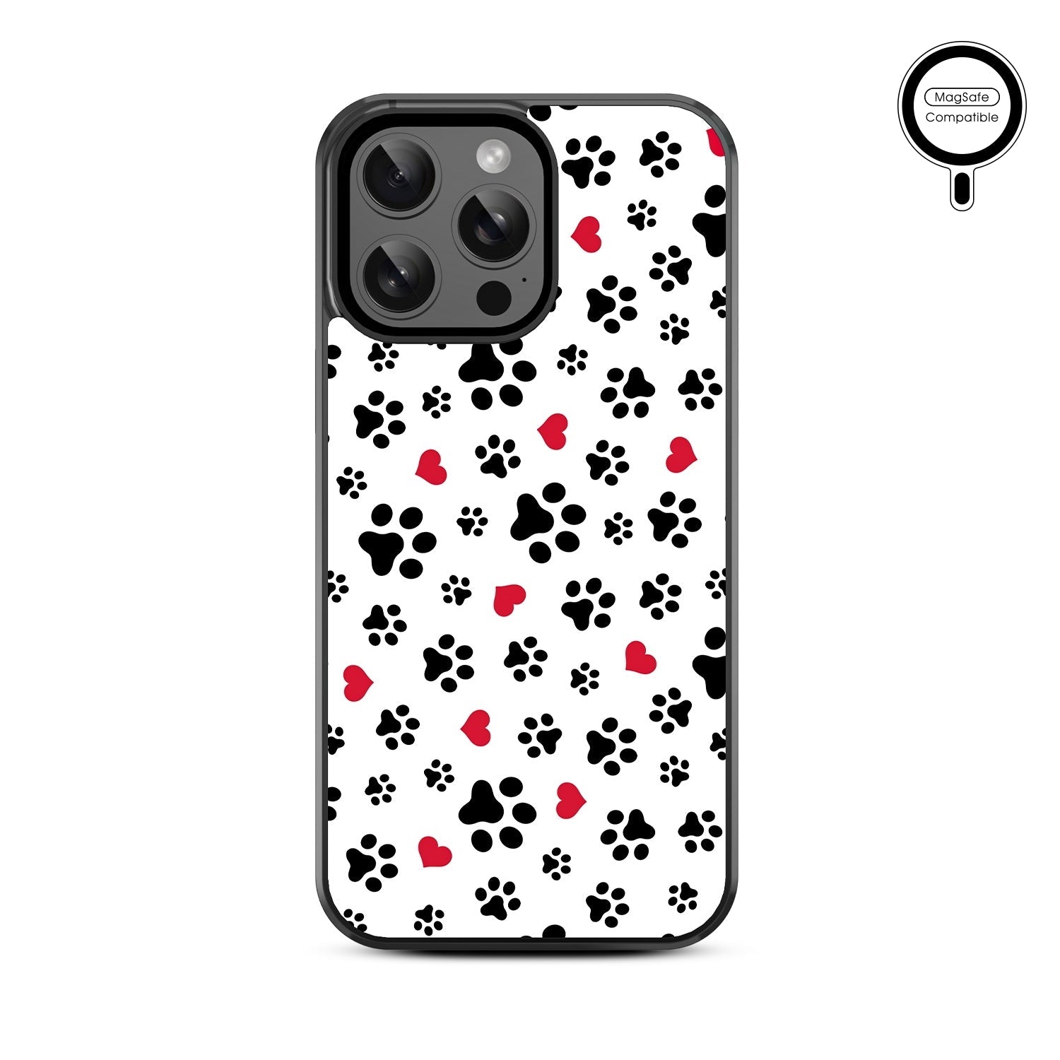 MyBat Design Lab Series MagSafe Case for Apple iPhone 15 Pro Max (6.7) - Paw Prints and Hearts