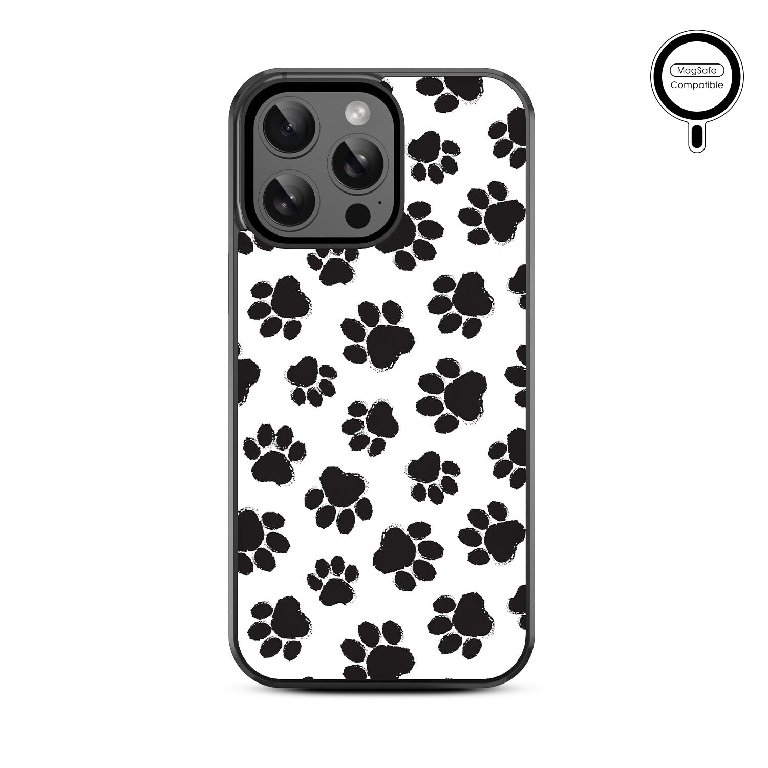 MyBat Design Lab Series MagSafe Case for Apple iPhone 15 Pro Max (6.7) - Black Paw Prints