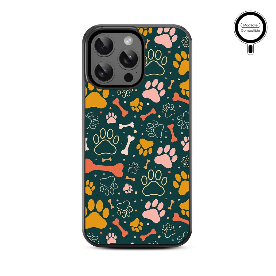 MyBat Design Lab Series MagSafe Case for Apple iPhone 15 Pro Max (6.7) - Paw Prints & Bones