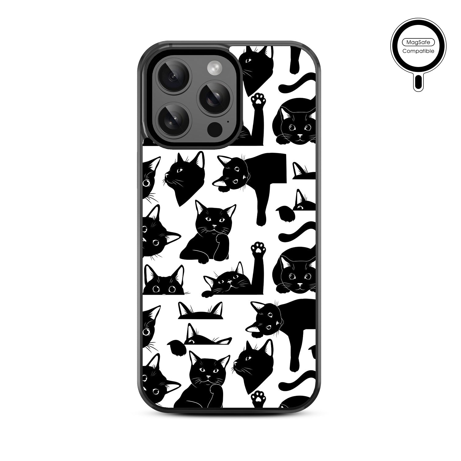 MyBat Design Lab Series MagSafe Case for Apple iPhone 15 Pro Max (6.7) - Black Cats